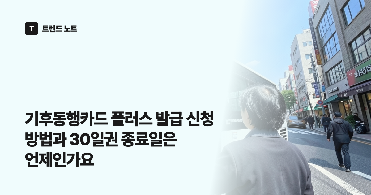 기후동행카드 플러스 발급 신청 방법과 30일권 종료일은 언제인가요
