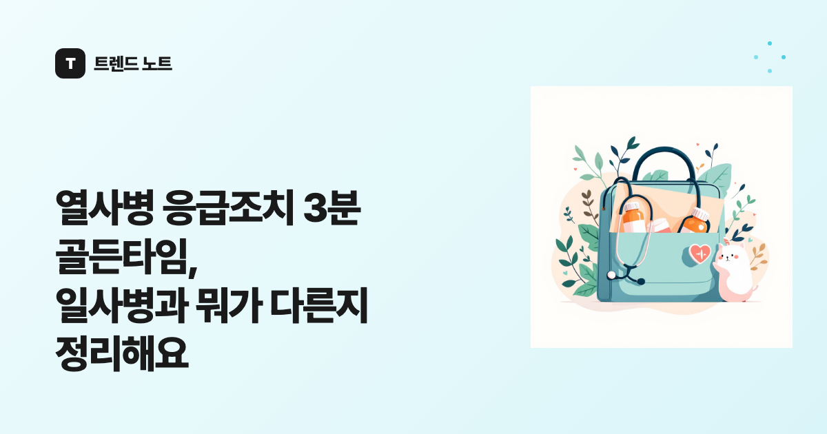 열사병 응급조치 3분 골든타임, 일사병과 뭐가 다른지 정리해요