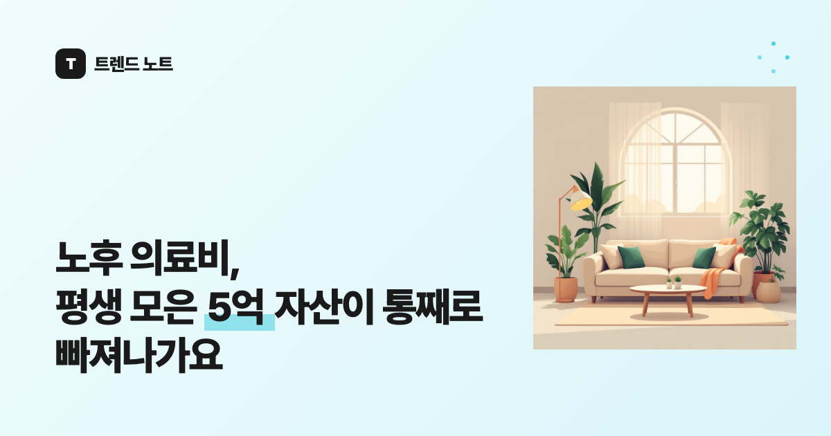 노후 의료비, 평생 모은 5억 자산이 통째로 빠져나가요