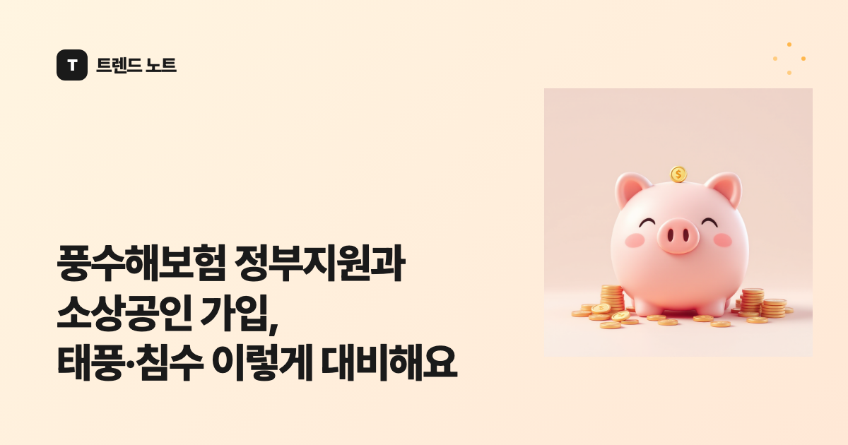 풍수해보험 정부지원과 소상공인 가입, 태풍·침수 이렇게 대비해요