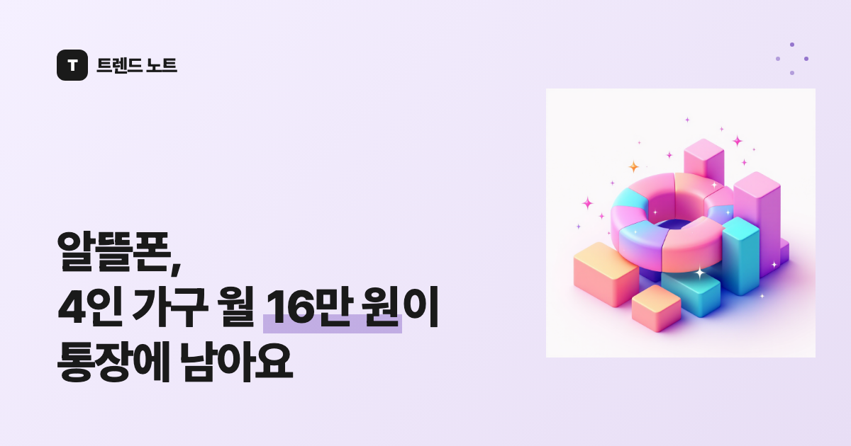 알뜰폰, 4인 가구 월 16만 원이 통장에 남아요